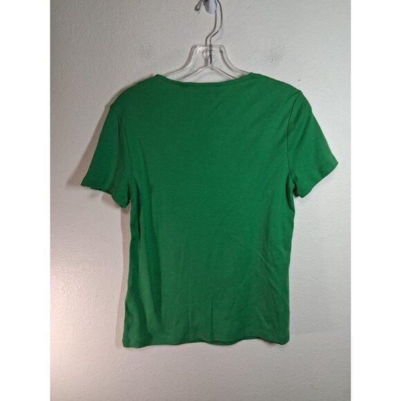 NWOT Rafaella Blouse Short Sleeve Business Casual Green Size Small - Picture 2 of 4